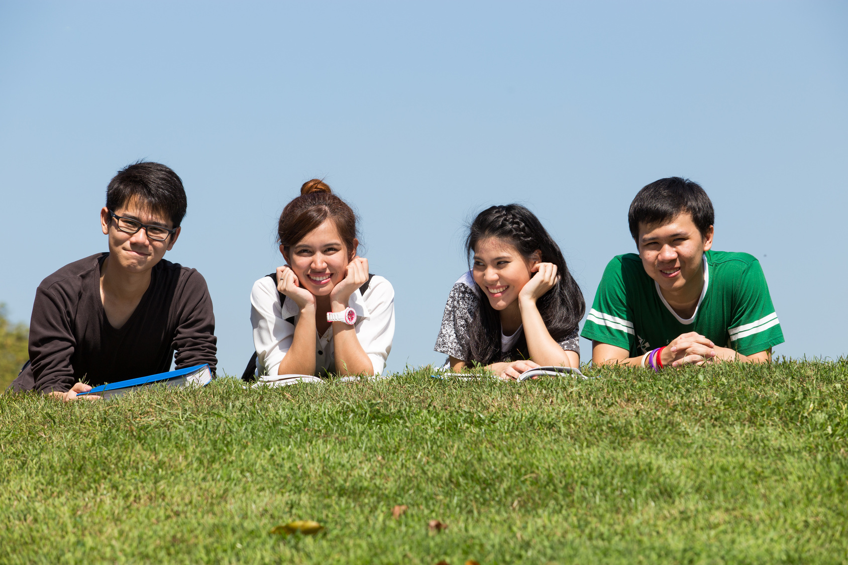 Asian student in park of Bangkok Thailand